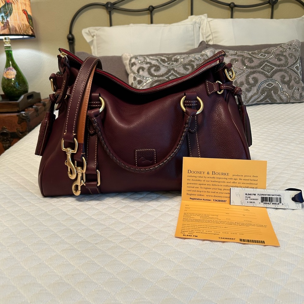 Dooney & Bourke Large Florentine Satchel in Plum!!